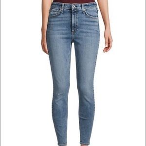rag & bone, nina high rise ankle skinny, size 28, distressed, worn twice